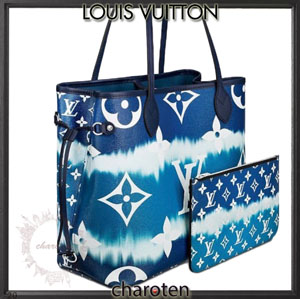 ルイヴィトン トートバッグ 偽物 20SS新作 エスカル★ネヴァーフル MM ブルー M45128